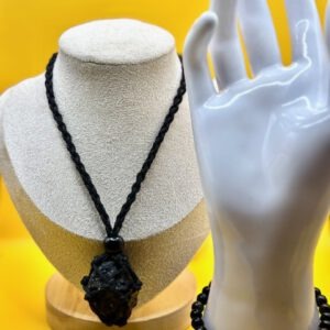Zwarte toermalijn set (ketting & armband)